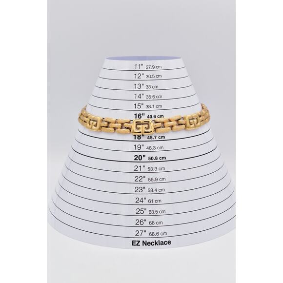 Givenchy Vintage Collar Necklace Logo Brushed Gold Linked Chain Signed 80s BinBC - Picture 12 of 12